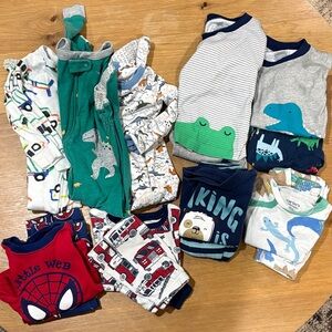 Asst. PJ 3 footed- 4 pair of pants with short sleeves -2 pair with long sleeve